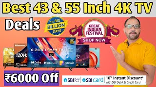 Best 43 inch 4k TV deals on Flipkart big billion day Amazon great Indian festival Full HD 1080p MEDI