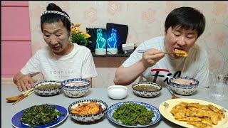 ☆나물볶음, 동태전, 무청시래기 된장국 먹방~!!