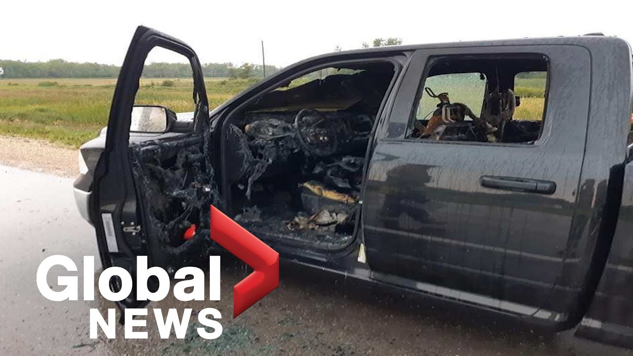 Lightning strikes truck on Trans Canada highway driver and passenger unharmed