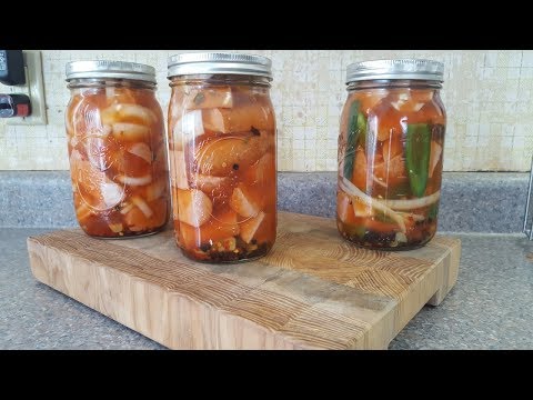 Spicy Pickled Sausages - Thanks Bumble Bee Junction!