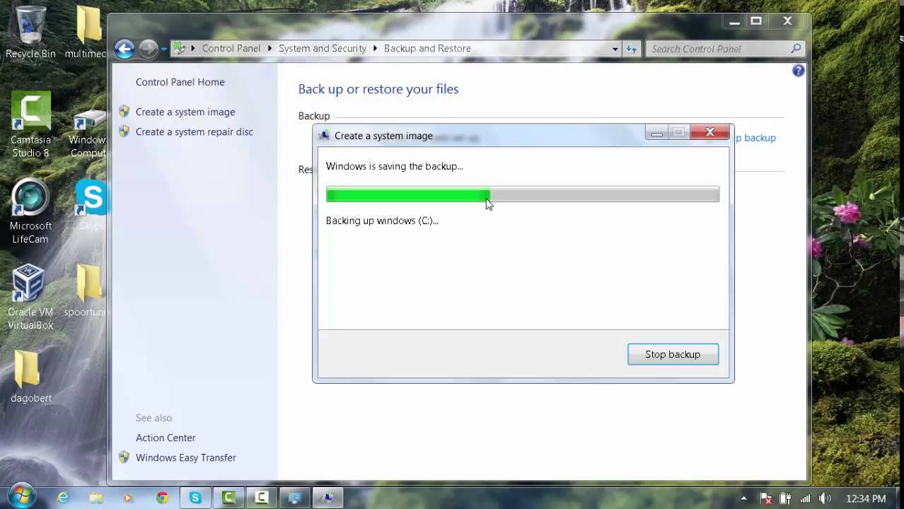 windows 7 home premium deel 1 backup systeem image externe harddisk - YouTube