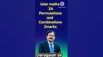 Inter maths 2A Permutations and Combinations 2marks