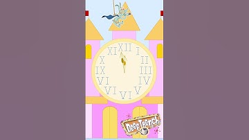 Happy New Year: Cute Cartoon Clock with Toy Soldier and Ballerina Ringing in the New Year