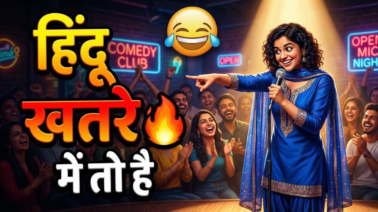 Hindu Khatre Mein To Hai | Andhbhakt Roast | AI Girl Stand Up Comedy Video | Dhruv Rathee#funny #new
