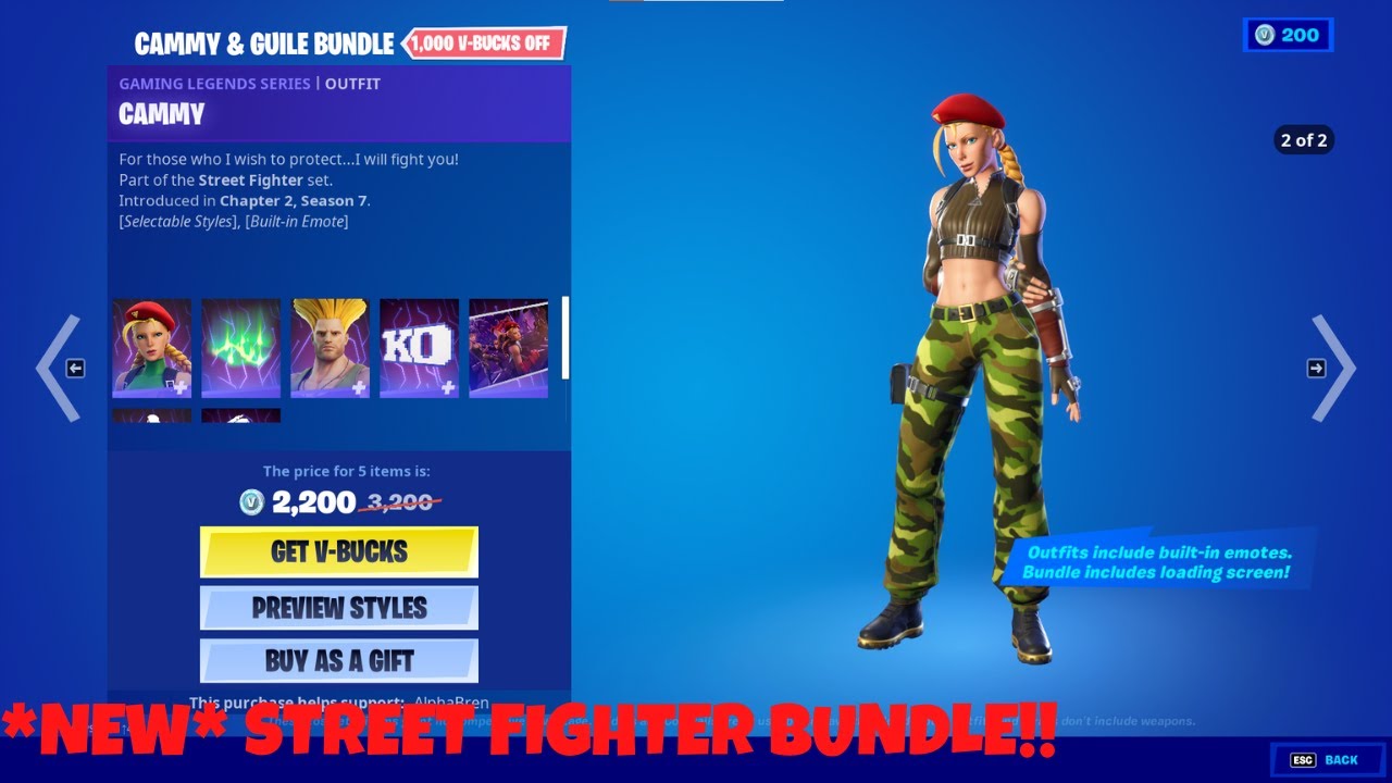 CAMMY & GUILE BUNDLE, Fortnite Skin