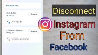 Remove Instagram account from Facebook account