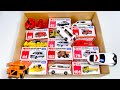 トミカ【緊急車両&建設車両】同じ絵柄の箱に楽しく収納するよ!! TOMICA MINICAR