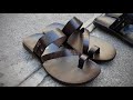 Video: Sandals Zeus 1092 black leather crocodile print finish
