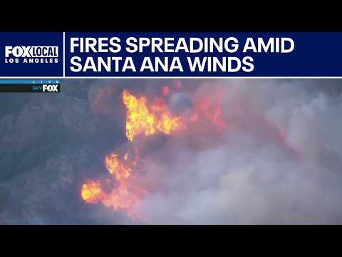 Multiple fires break out across Los Angeles County
