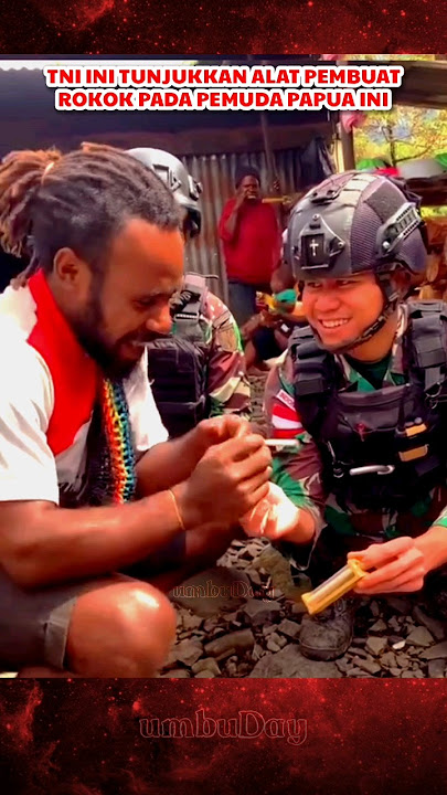 Pemuda papua ini terkejut ketika TNI membuatnya rokok dgn alat manual #tni #tniindonesia #bravo