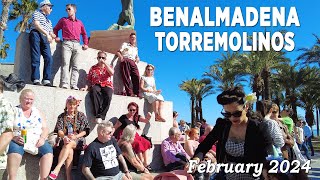 Benalmadena Torremolinos Sunshine Walk Costa del Sol Malaga Spain February 2024 [4K]