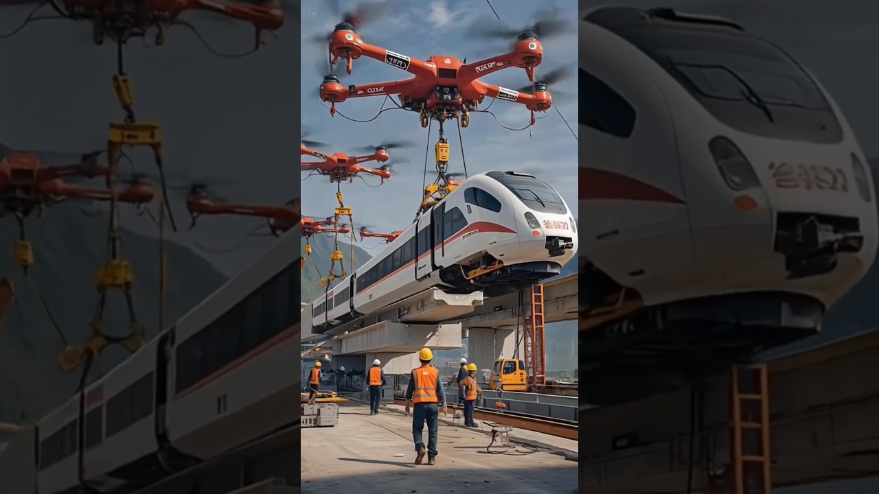 🚁 Massive Drone Lifting High-Speed Train 🚆 | Futuristic Drone Technology 🔥