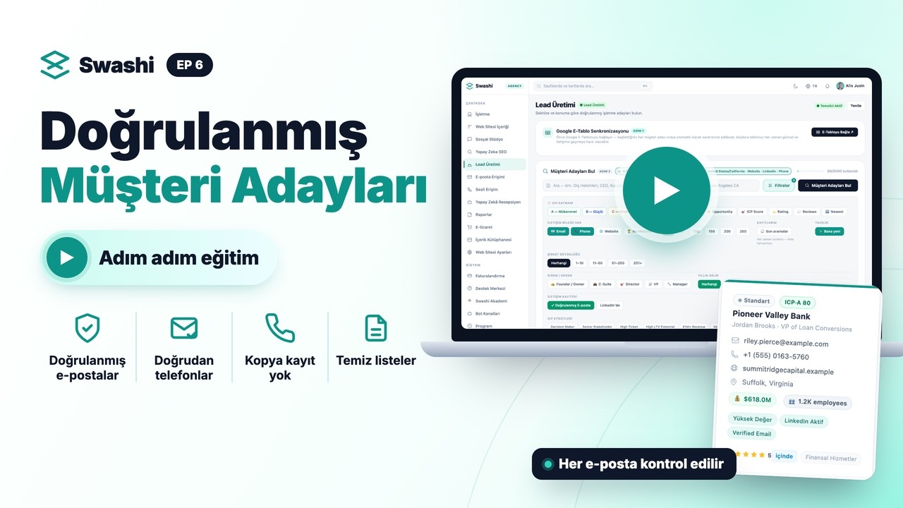 Swashi ile Doğrulanmış Müşteri Adayları Nasıl Bulunur?