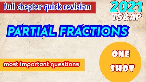 Partial fractions | Inter 2ndyear Maths2A 2021 telangana | most important questions & Solutions