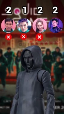 😎 456 vs 😏 230 vs 🥰 196 vs 😳 001#short #viral #squidgame