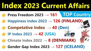 Index Current Affairs 2023 | सूचकांक 2023 | All Important Index Current Affairs 2023 | Indologus
