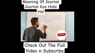 Meaning Of Journal | Journal Kya Hota Hai | #education #ytshorts #shorts #viral #rakeshcommercepro