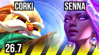 CORKI & Sona vs SENNA & Pyke (ADC) | 6k gold comeback, 58K damage | NA Grandmaster | 26.7