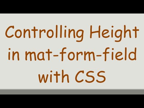 Controlling Height in mat-form-field with CSS
