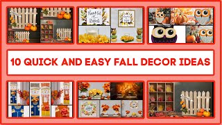 10 Easy Fall Dollar Tree DIY Decor Craft Ideas 2020 | Farmhouse, Rustic, Porch Decor And More