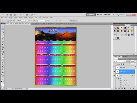 Tutorial Photoshop |Cara Membuat Kalender  Bulan Dalam  Halaman di Adobe Photoshop