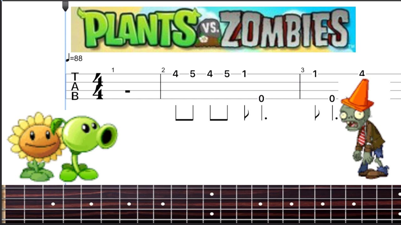 「Plants VS Zombies」Main Theme Ukulele Finger Style Play Along Tabs For