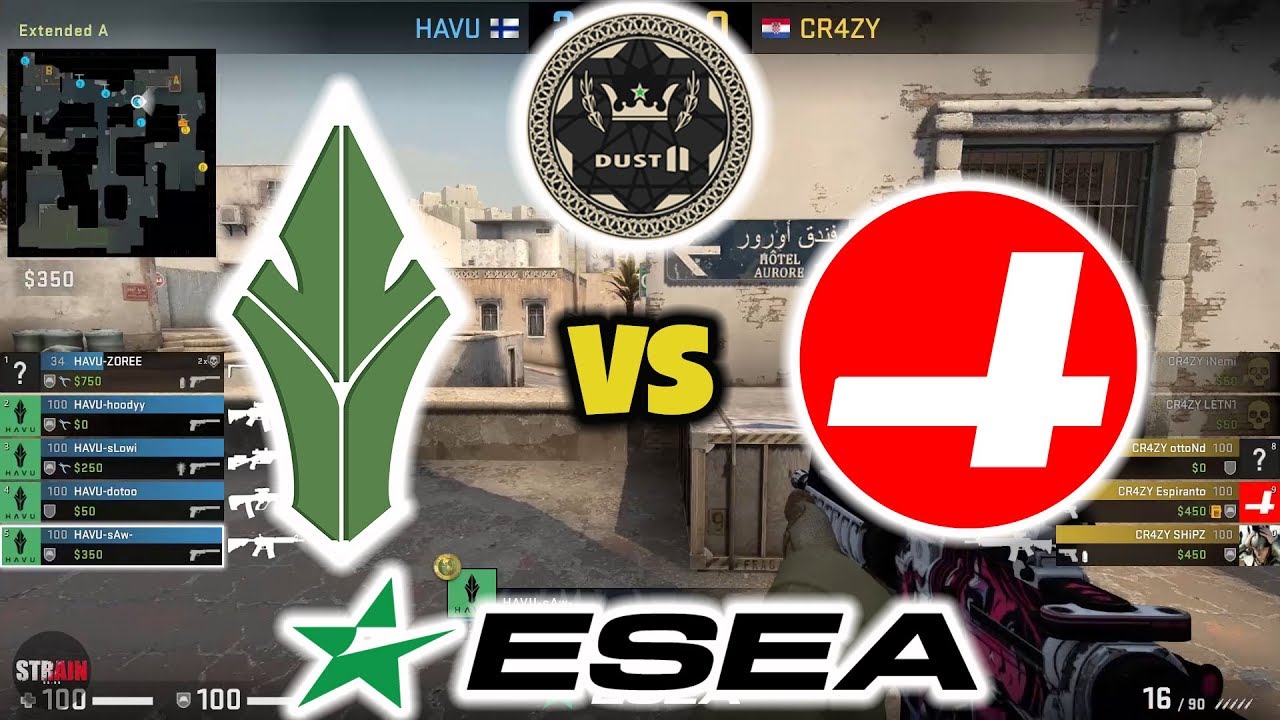 HAVU vs CR4ZY Highlights [Dust2] - ESEA MDL S32 Lower Bracket Final