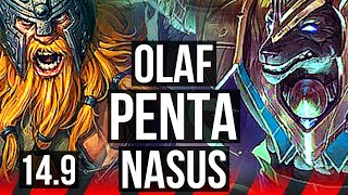 OLAF vs NASUS (TOP) | Penta, 6 solo kills, 15/2/4, Legendary | KR Diamond | 14.9