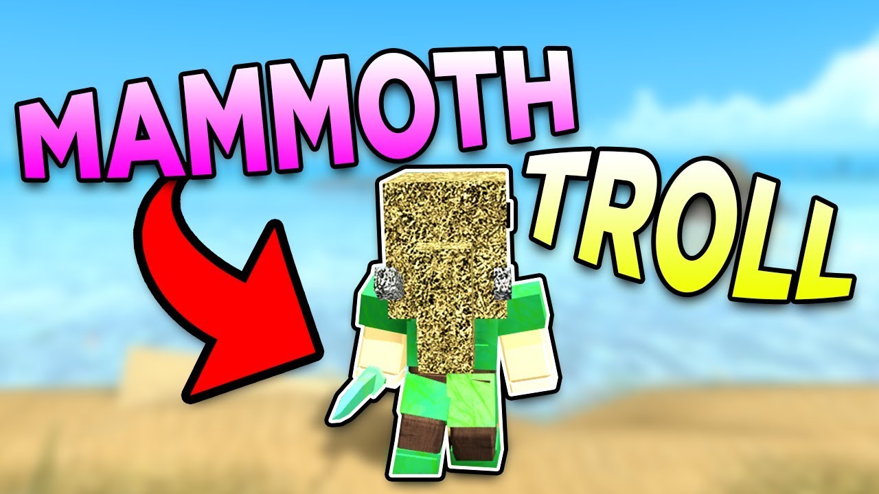 Mammoth Disguise Trolling Roblox Booga Booga Youtube - roblox booga booga steel helmet roblox