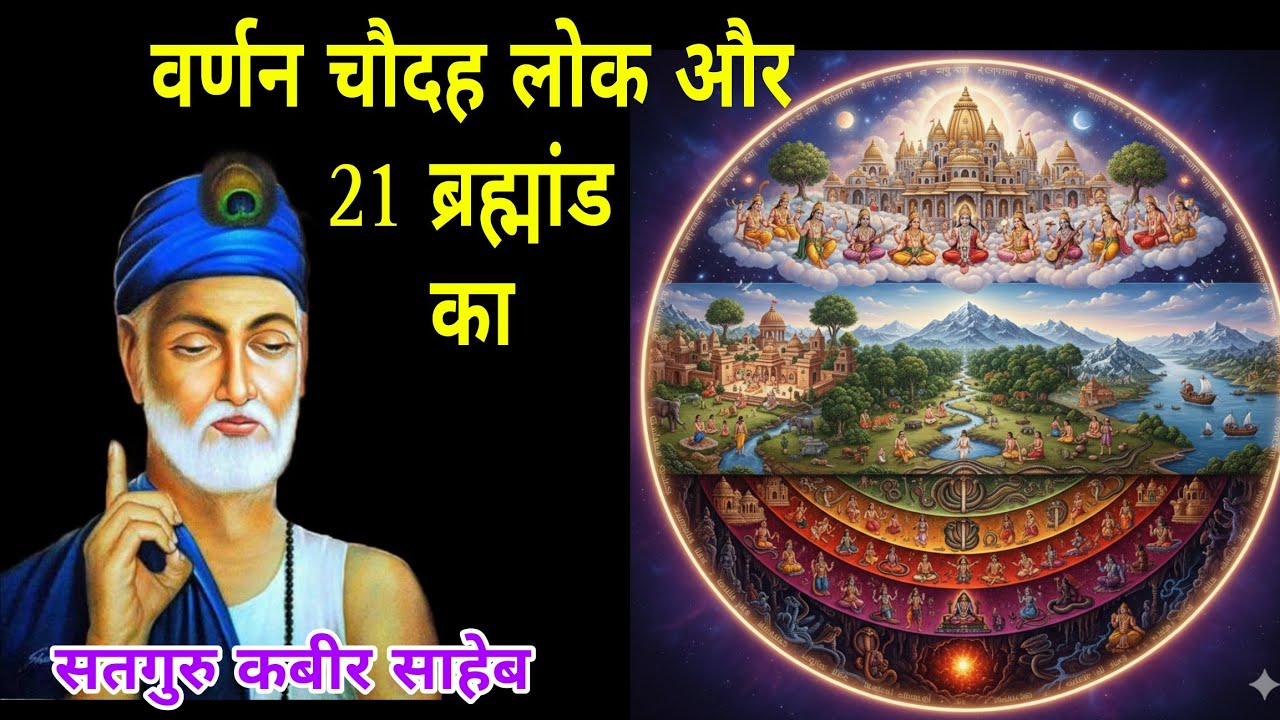 कबीर साहेब द्वारा 14 लोक और 21 ब्रह्मांड का वर्णन  ।।  कर नैनों दीदार वो पिंड से न्यारा है 