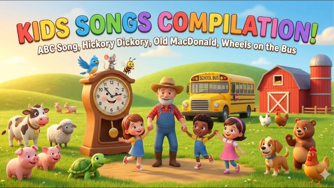 30 Minutes Nursery Rhymes for Kids 🎵 | Wheels on the Bus, ABC Song & More | JojoLittleToons & Rhymes