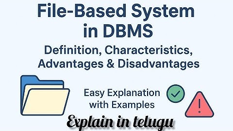 What is File-Based System in DBMS?| Explain in telugu #biggners#DBMS #Database #FileBasedSystem #SQL