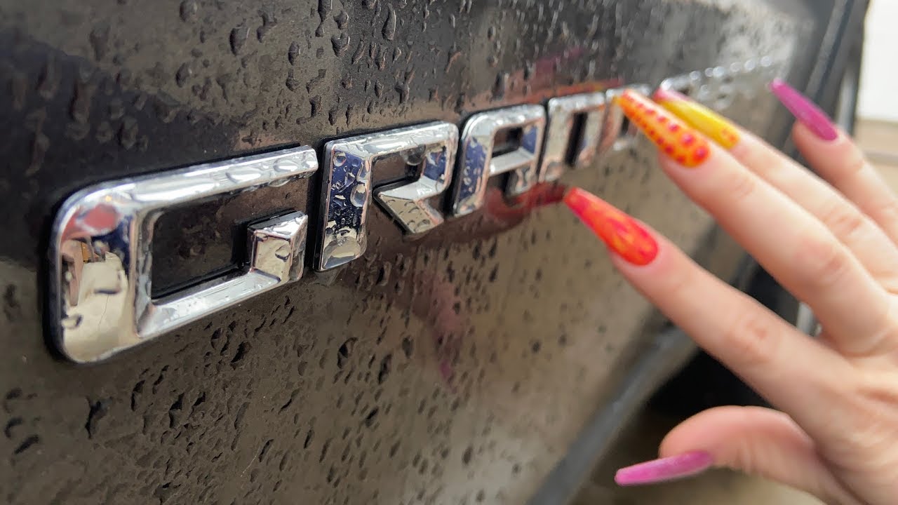 ASMR: In my Jeep! Inside & outside Car ASMR - wet concrete scratching - camera taps