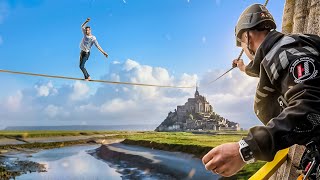 Les Coulisses d’un Record du Monde de Highline au Mont-Saint-Michel 🤯