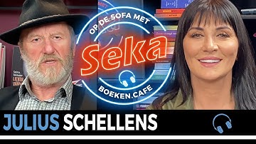 Julius Schellens vertelt op de sofa met Seka over hun nieuwe historische roman uit de Kempen