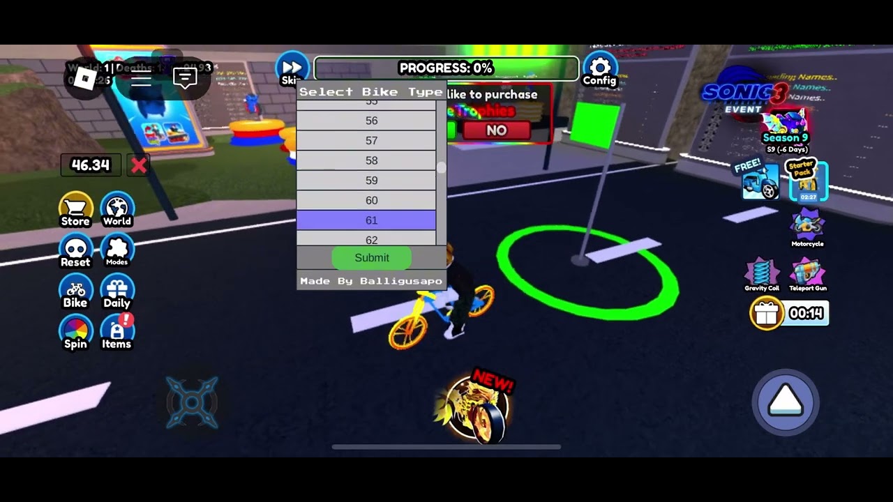 Obby but on a bike free bike script - YouTube