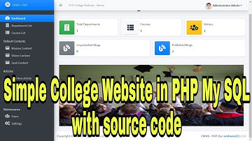 Simple College Website in PHP My SQL with source code