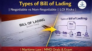 Types of Bill of Lading | Negotiable vs Non-Negotiable | LOI Risks | MMD Orals & exam Types of Bill of Lading | Negotiable vs Non-Negotiable | LOI Risks | MMD Orals & exam