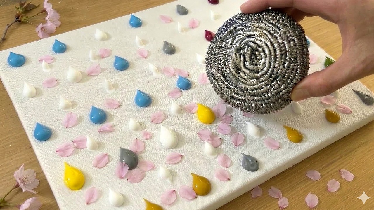 Cherry Blossom Painting / Acrylic Painting Technique - YouTube