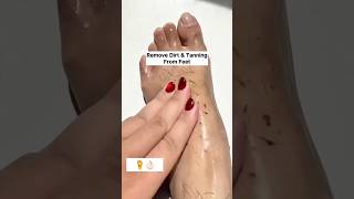 Clean Feet Dirt & Tanning Easily | Fair Feet Tips & Trick #feettanningcleaning #ytshorts