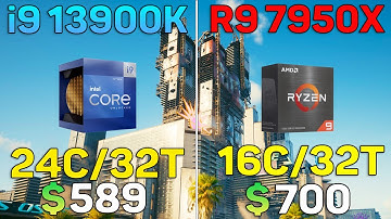 i9 13900K vs R9 7950X - RTX 4090 | 9 Games Test