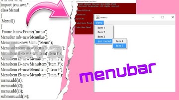 Menubar and Submenu java program| Define components| Hindi | menu and Submenu| using AWT  package