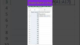Standard Deviation in Excel