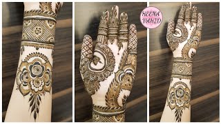 NEW Dubai henna design 2021 || stylish heavy henna design || Heena Vahid.