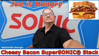 Sonic New Cheesy Bacon SuperSONIC® Stack Review | Limited Time Offer | Joe is Hungry 🍔🥓🦸🚀🧀