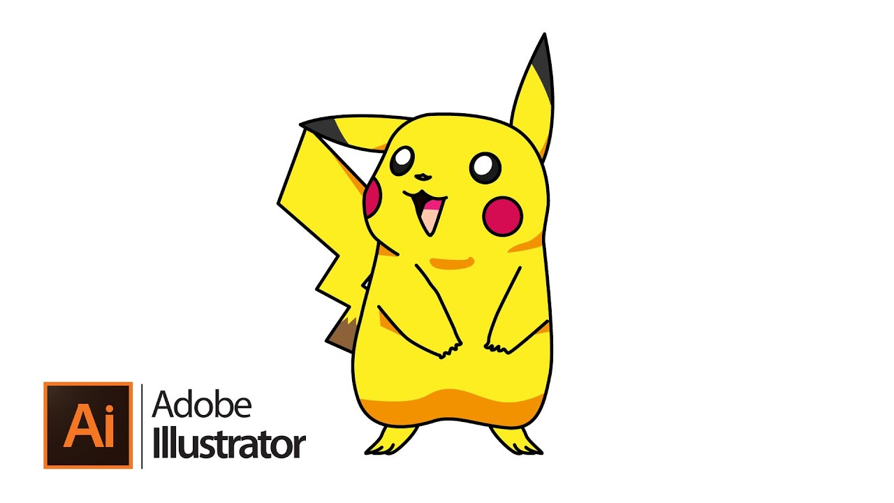 Drawing Pikachu - Sketch to Vector - Adobe Illustrator Tutorial for Beginners