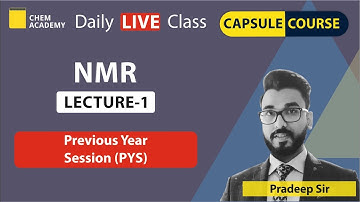NMR Previous year |  By Pradeep Sir| CSIR - NET  | Chem Academy
