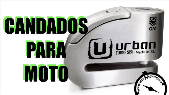 Candado con alarma para el disco de freno Urban UR6 para motocicleta y  bicicleta de 0.23 in y 120 dB, universal, resistente al agua con cable