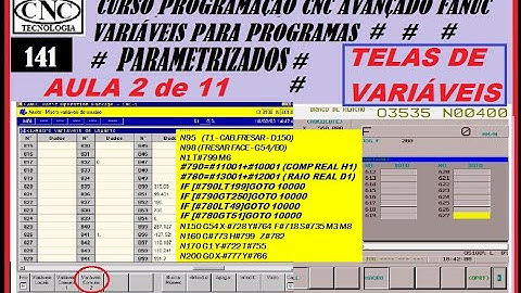 141 PROGRAMÇÃO CNC AVANÇADA FANUC. TUDO SOBRE A PARAMETRIZAÇÃO DE PROGRAMAS POR VARIÁVEIS AULA 2
