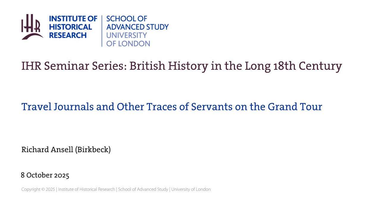 Путевые дневники и другие следы слуг в большом туре